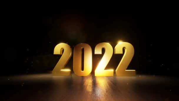 Golden 2022 Feliz Año Nuevo Saludo Feliz Año Nuevo 2022 — Vídeos de Stock