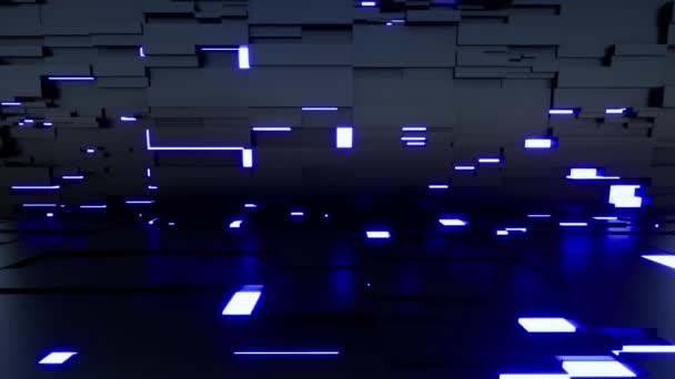 Business Background Led Light Block Illumination Grid Animation — Stock Video