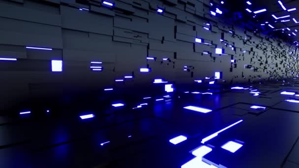 Business Background Led Light Block Illumination Grid Animation — Stock Video