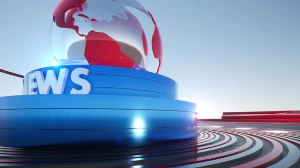 World News Background Loop Digitální Svět Aktuality Studio Pozadí Animace — Stock video