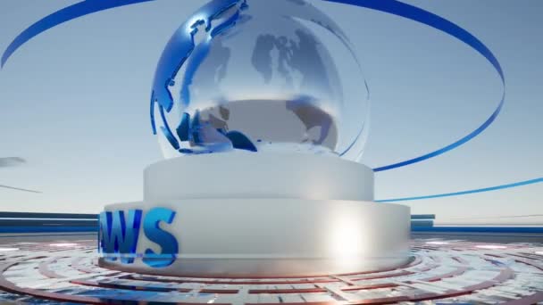 World News Hintergrundschleife Aktuelle Nachrichten Aus Der Digitalen Welt Studio — Stockvideo