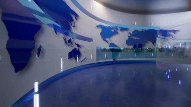 3D Sanal Haber Stüdyosu Arkaplanı. 3d oluşturma
