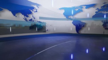 3D Sanal Haber Stüdyosu Arkaplanı. 3d oluşturma