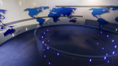 3D Sanal Haber Stüdyosu Arkaplanı. 3d oluşturma