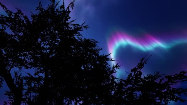 Northern Lights Aurora Světla Krásné Romantické Pozadí Časová Prodleva Oblohy — Stock video
