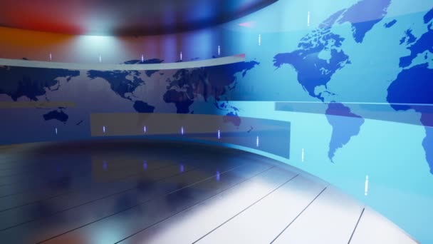 Virtual News Studio Background Rendering — Stock Video