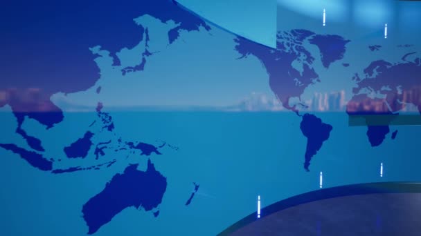 Карта Світу Фоном Студії — стокове відео