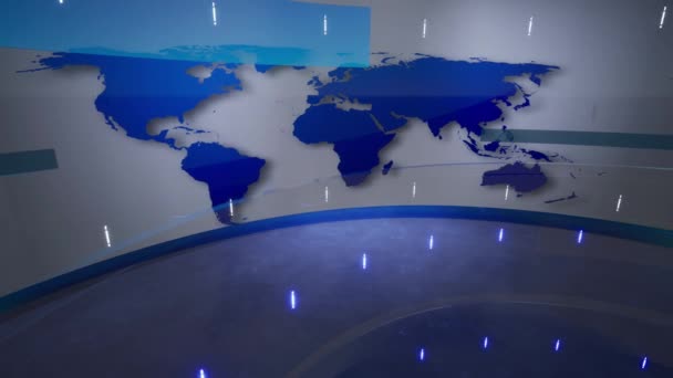 Virtual News Studio Hintergrund Darstellung — Stockvideo
