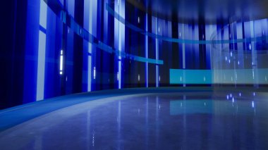 3D Sanal Haber Stüdyosu Arkaplanı. 3d oluşturma