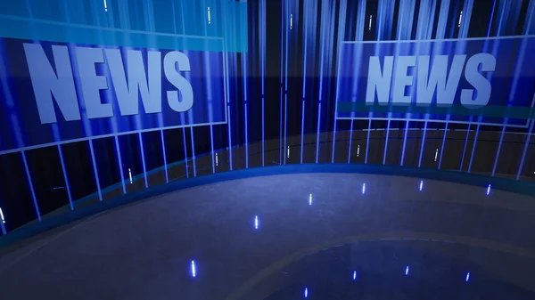 3D仮想ニューススタジオの背景 3Dレンダリング — ストック写真