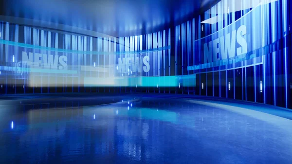 Virtual News Studio Background Rendering — Stock Photo, Image