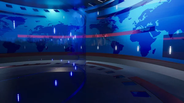 Virtual News Studio Background Rendering — Stock Photo, Image