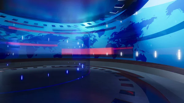 3D Sanal Haber Stüdyosu Arkaplanı. 3d oluşturma