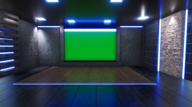 Haber Stüdyosu, TV programları için arkaplan .tv Wall3D Sanal Haber Stüdyosu Arkaplanı, 3D illüstrasyon