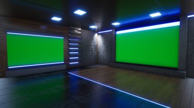 Haber Stüdyosu, TV programları için arkaplan .tv Wall3D Sanal Haber Stüdyosu Arkaplanı, 3D illüstrasyon