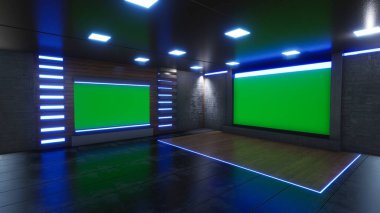 Haber Stüdyosu, TV programları için arkaplan .tv Wall3D Sanal Haber Stüdyosu Arkaplanı, 3D illüstrasyon