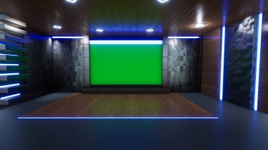 Haber Stüdyosu, TV programları için arkaplan .tv Wall3D Sanal Haber Stüdyosu Arkaplanı, 3D illüstrasyon