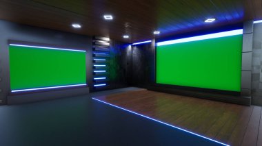 Haber Stüdyosu, TV programları için arkaplan .tv Wall3D Sanal Haber Stüdyosu Arkaplanı, 3D illüstrasyon