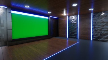 Haber Stüdyosu, TV programları için arkaplan .tv Wall3D Sanal Haber Stüdyosu Arkaplanı, 3D illüstrasyon