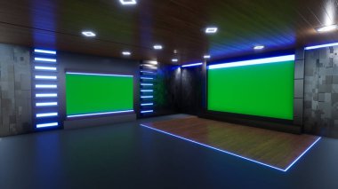 Haber Stüdyosu, TV programları için arkaplan .tv Wall3D Sanal Haber Stüdyosu Arkaplanı, 3D illüstrasyon