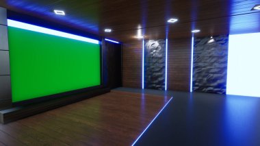 Haber Stüdyosu, TV programları için arkaplan .tv Wall3D Sanal Haber Stüdyosu Arkaplanı, 3D illüstrasyon