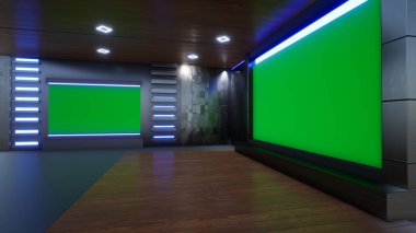 Haber Stüdyosu, TV programları için arkaplan .tv Wall3D Sanal Haber Stüdyosu Arkaplanı, 3D illüstrasyon
