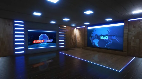 Haber Stüdyosu, TV programları için arkaplan .tv Wall3D Sanal Haber Stüdyosu Arkaplanı, 3D illüstrasyon