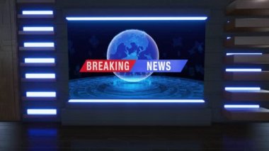 Haber Stüdyosu, TV programları için arkaplan .tv Wall3D Sanal Haber Stüdyosu