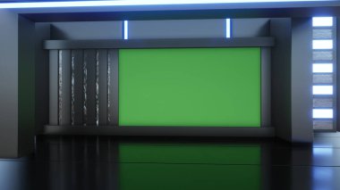 Haber Stüdyosu, TV programları için arkaplan .tv Wall3D Sanal Haber Stüdyosu Arkaplanı, 3D illüstrasyon