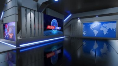 Haber Stüdyosu, TV programları için arkaplan .tv Wall3D Sanal Haber Stüdyosu