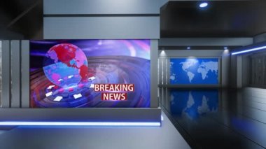 Haber Stüdyosu, TV programları için arkaplan .tv Wall3D Sanal Haber Stüdyosu