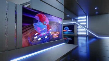 Haber Stüdyosu, TV programları için arkaplan .tv Wall3D Sanal Haber Stüdyosu