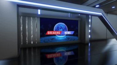 Haber Stüdyosu, TV programları için arkaplan .tv Wall3D Sanal Haber Stüdyosu