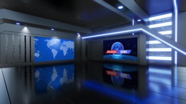 Haber Stüdyosu, TV programları için arkaplan .tv Wall3D Sanal Haber Stüdyosu