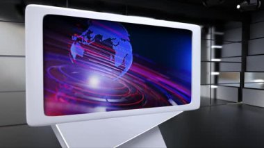Haber Stüdyosu, TV programları için arkaplan .tv Wall3D Sanal Haber Stüdyosu