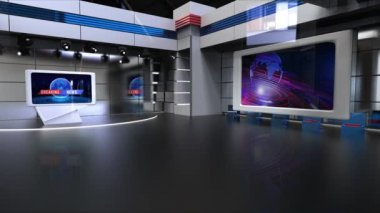 Haber Stüdyosu, TV programları için arkaplan .tv Wall3D Sanal Haber Stüdyosu