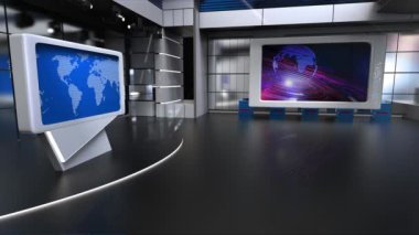 Haber Stüdyosu, TV programları için arkaplan .tv Wall3D Sanal Haber Stüdyosu