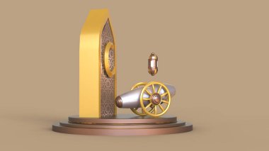3D Ramazan Kareem Arkaplanı, 3d illüstrasyon