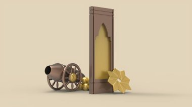 3D Ramazan Kareem Arkaplanı, 3d illüstrasyon
