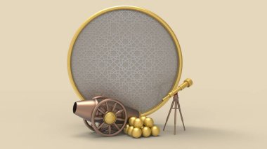 3D Ramazan Kareem Arkaplanı, 3d illüstrasyon