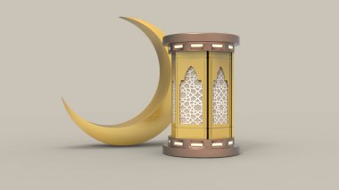 3D Ramazan Kareem Arkaplanı, 3d illüstrasyon