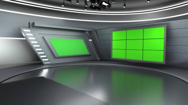 Haber Stüdyosu, TV programları için arkaplan .tv Wall3D Sanal Haber Stüdyosu Arkaplanı, 3D illüstrasyon