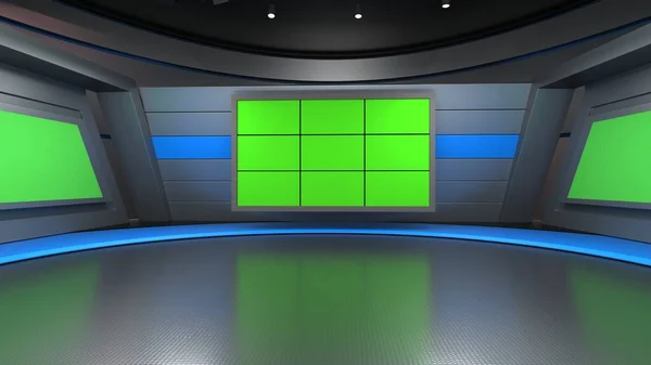 News Studio Backdrop Για Τηλεοπτικές Εκπομπές Wall Virtual News Studio — Φωτογραφία Αρχείου