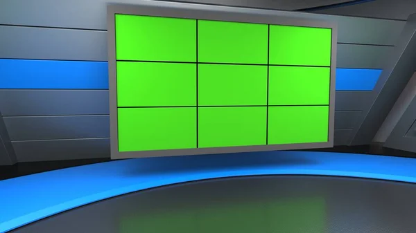 News Studio Background Show Wall Віртуальна Новинна Студія Ілюстрація — стокове фото