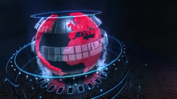 Broadcast News Introducción Digital World News Antecedentes Loop — Vídeos de Stock