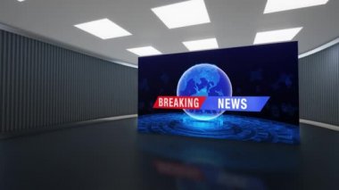 3D Sanal TV Stüdyo Haberleri, 3D Wall3D Sanal Haber Stüdyosu Arkaplanındaki TV Gösterileri için Arkaplan