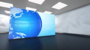 3D Sanal TV Stüdyo Haberleri, 3D Wall3D Sanal Haber Stüdyosu Arkaplanındaki TV Gösterileri için Arkaplan