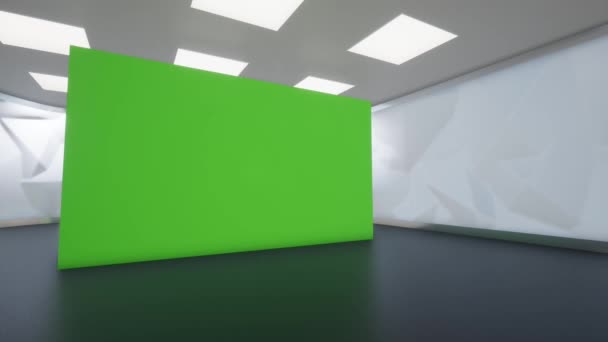 3D仮想テレビスタジオのニュース テレビ番組の背景 Wall 3D仮想ニューススタジオの背景 — ストック動画
