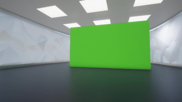 3D仮想テレビスタジオのニュース テレビ番組の背景 Wall 3D仮想ニューススタジオの背景 — ストック動画