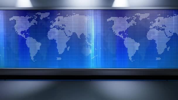 Virtual Studio Noticias Telón Fondo Para Programas Televisión Wall Virtual — Vídeo de stock